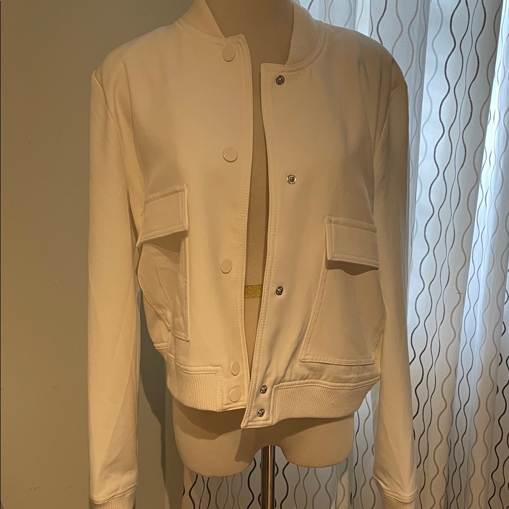 RACHEL Rachel Roy Off-White Bomber Jacket